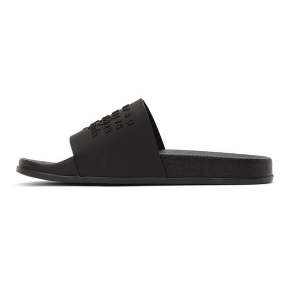 MAISON MARGIELA Black Shower Slides - Picture 2 of 6